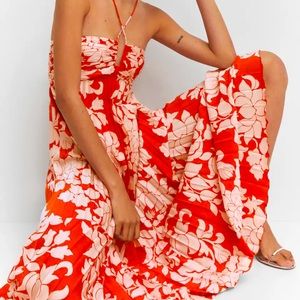 MANGO MAXI Pleated halter dress! Worn ONCE. Perfect for vacation or date night!